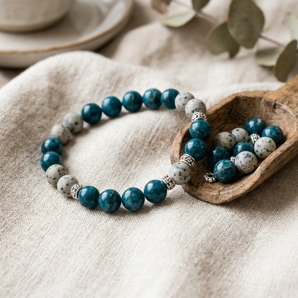 Apatite & Frosted Sesame Jasper Bracelet